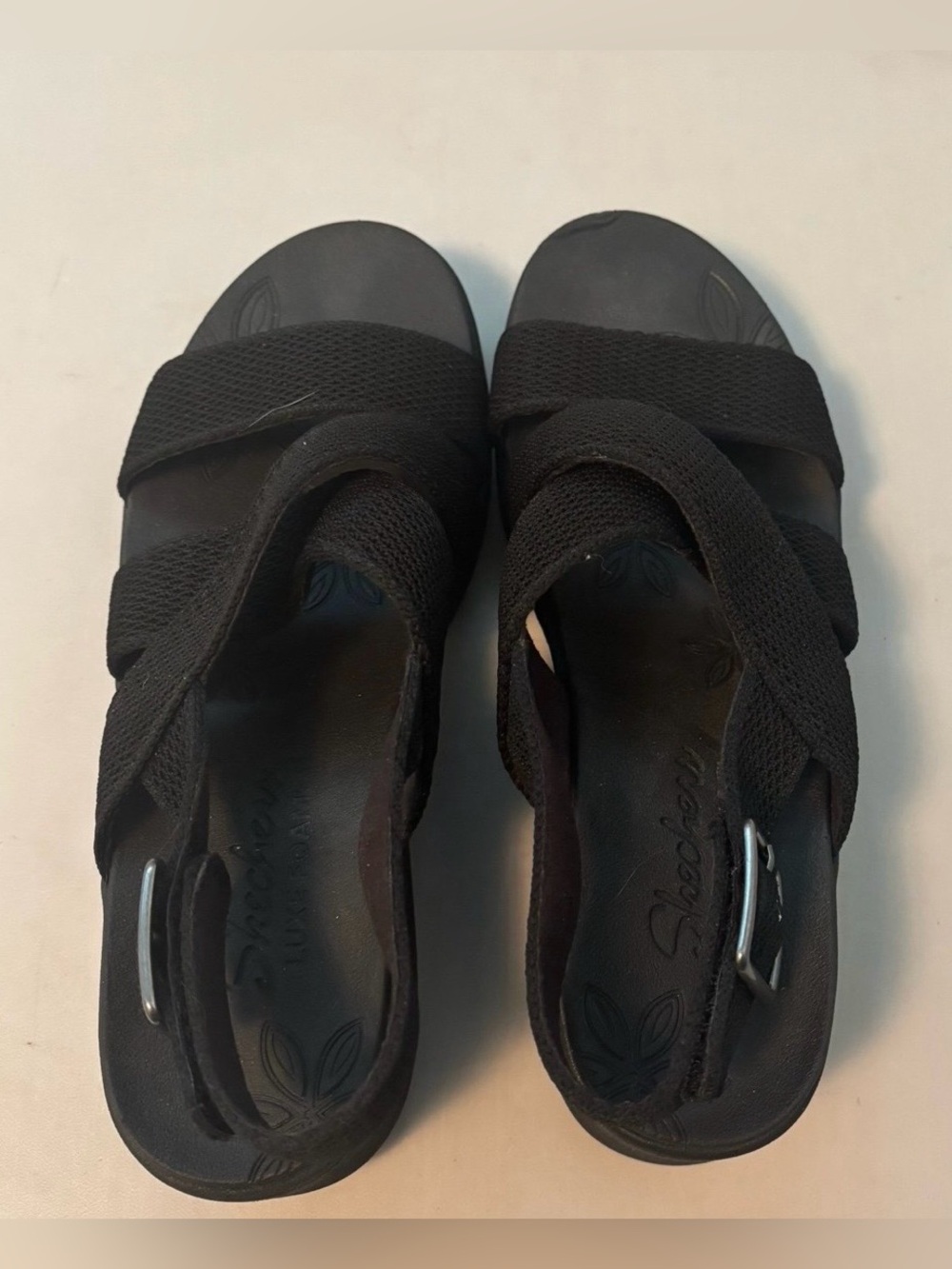 Skechers Pier-Lite Vegan Washable Sling-Back Wedges Night Owl 7.5